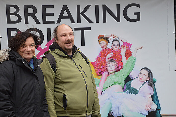 Dramaturgin Barbara Kantel mit Handicap-on-Air-Redakteur Lars Brenneke